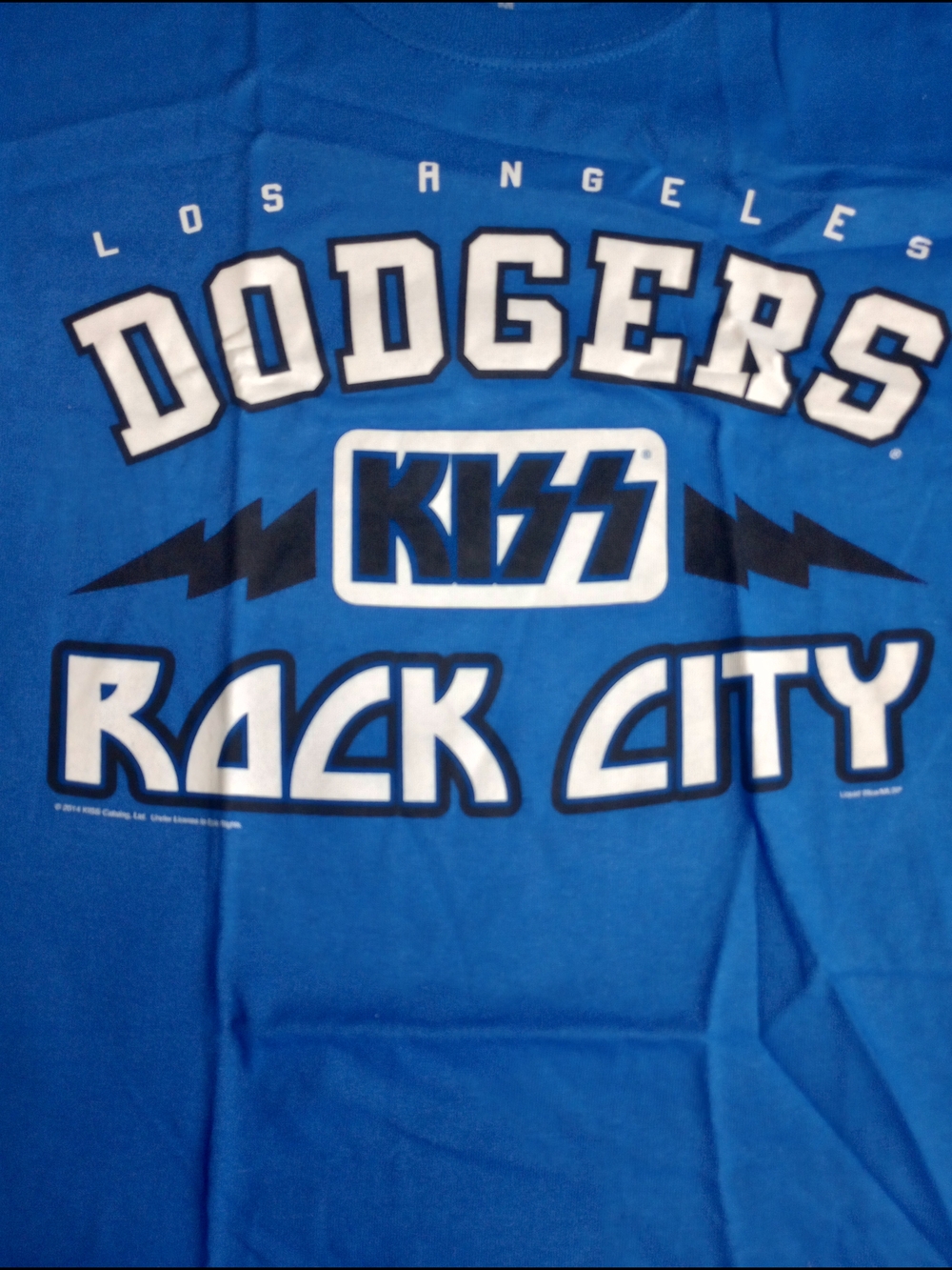 Los Angeles Dodgers x KISS Liquid Blue Blue Graphic Tee Large